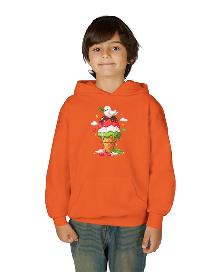 Kids Ice Cream Cone Hoodie — Cute Scooped Sundae Graphic Youth Sweatshirt