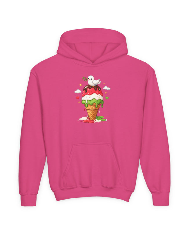 Kids Ice Cream Cone Hoodie — Cute Scooped Sundae Graphic Youth Sweatshirt