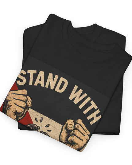 Stand With Gaza Heavy Cotton Tee - Supportive Graphic Tee for Activism & Awareness