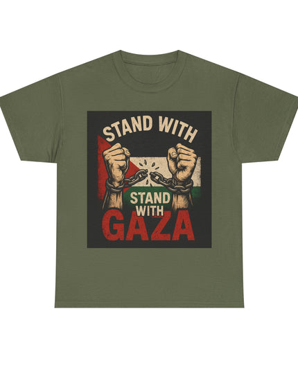 Stand With Gaza Heavy Cotton Tee - Supportive Graphic Tee for Activism & Awareness