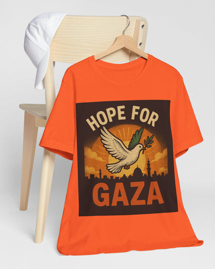 Hope for Gaza Men Jersey Short Sleeve Tee - Inspiring Peace and Solidarity