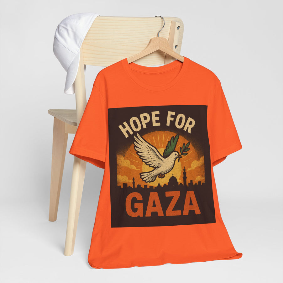 Hope for Gaza Men Jersey Short Sleeve Tee - Inspiring Peace and Solidarity