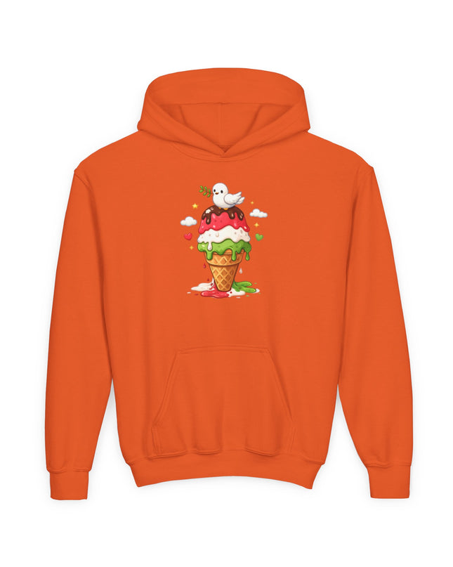 Kids Ice Cream Cone Hoodie — Cute Scooped Sundae Graphic Youth Sweatshirt