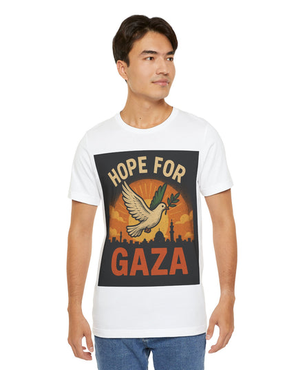Hope for Gaza Men Jersey Short Sleeve Tee - Inspiring Peace and Solidarity