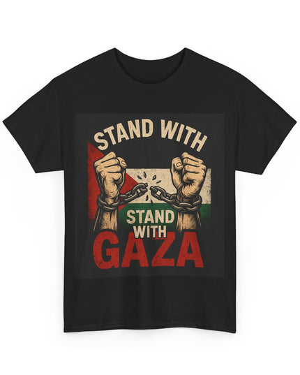Stand With Gaza Heavy Cotton Tee - Supportive Graphic Tee for Activism & Awareness