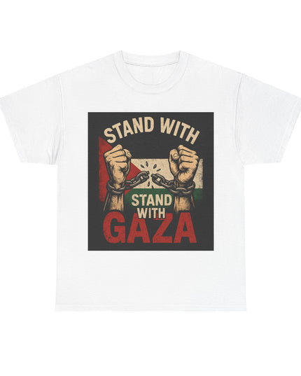 Stand With Gaza Heavy Cotton Tee - Supportive Graphic Tee for Activism & Awareness