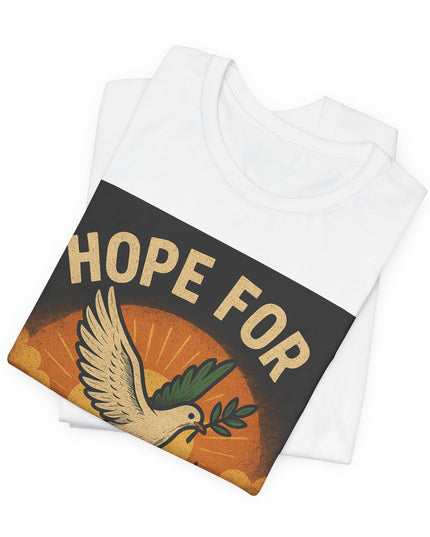 Hope for Gaza Men Jersey Short Sleeve Tee - Inspiring Peace and Solidarity