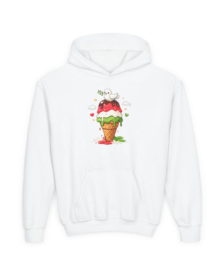 Kids Ice Cream Cone Hoodie — Cute Scooped Sundae Graphic Youth Sweatshirt