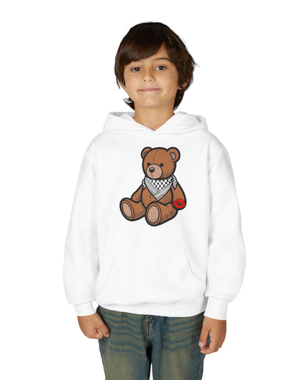 Kids Teddy Bear Hoodie with Bandana & Poppy Graphic — Youth Cute Plush Bear Sweatshirt