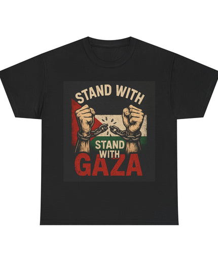 Stand With Gaza Heavy Cotton Tee - Supportive Graphic Tee for Activism & Awareness