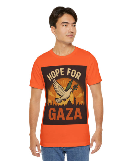 Hope for Gaza Men Jersey Short Sleeve Tee - Inspiring Peace and Solidarity