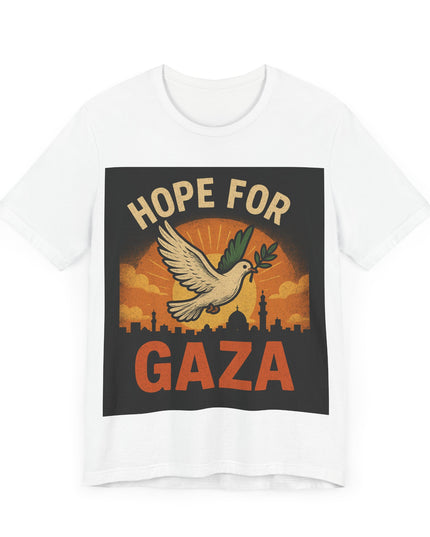 Hope for Gaza Men Jersey Short Sleeve Tee - Inspiring Peace and Solidarity