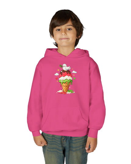 Kids Ice Cream Cone Hoodie — Cute Scooped Sundae Graphic Youth Sweatshirt